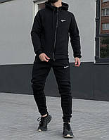 Мужской спортивный костюм Nike черного цвета с начесом размеры 46-54