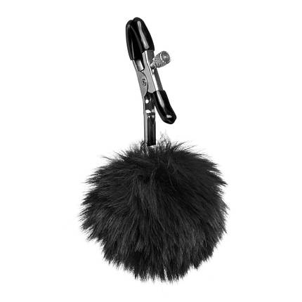 Затискачі на соски DS Fetish Nipple clamps metal poliester black, фото 4