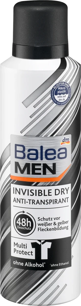 Balea MEN Doodorant Anti-Transpirant Invisible Dry чоловічий дезодорант-антиперспірант Невидимий 200 мл