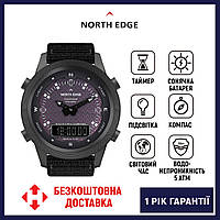 (ОРИГІНАЛ) North Edge Evoque 5 BAR, годинник на сонячній батареї, годинник з компасом, водостійкий годинник