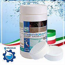 Хімія для басейну 1 кг (Італія) 200г | Тривалий хлор у великих таблетках для басейну PG 41