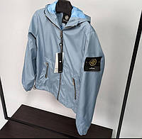 Stone Island Голубая мужская куртка плащевка ветровка весна осень демисезон Стоун Айленд