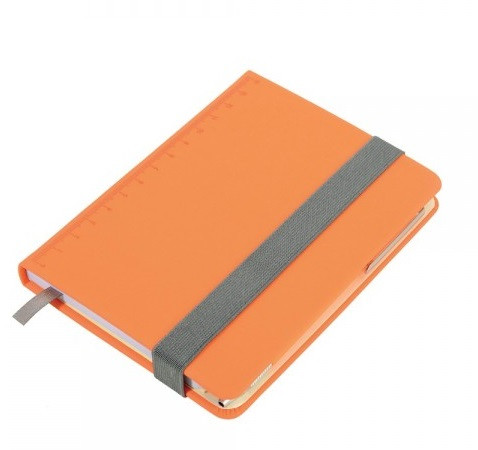 Блокнот А6 формату з кульковою ручкою "Slim" на резинці, фото 1