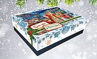 Картонная коробка крышка-дно 24-49-4 "Св.Николай" для новогодних подарков на Святого Николая