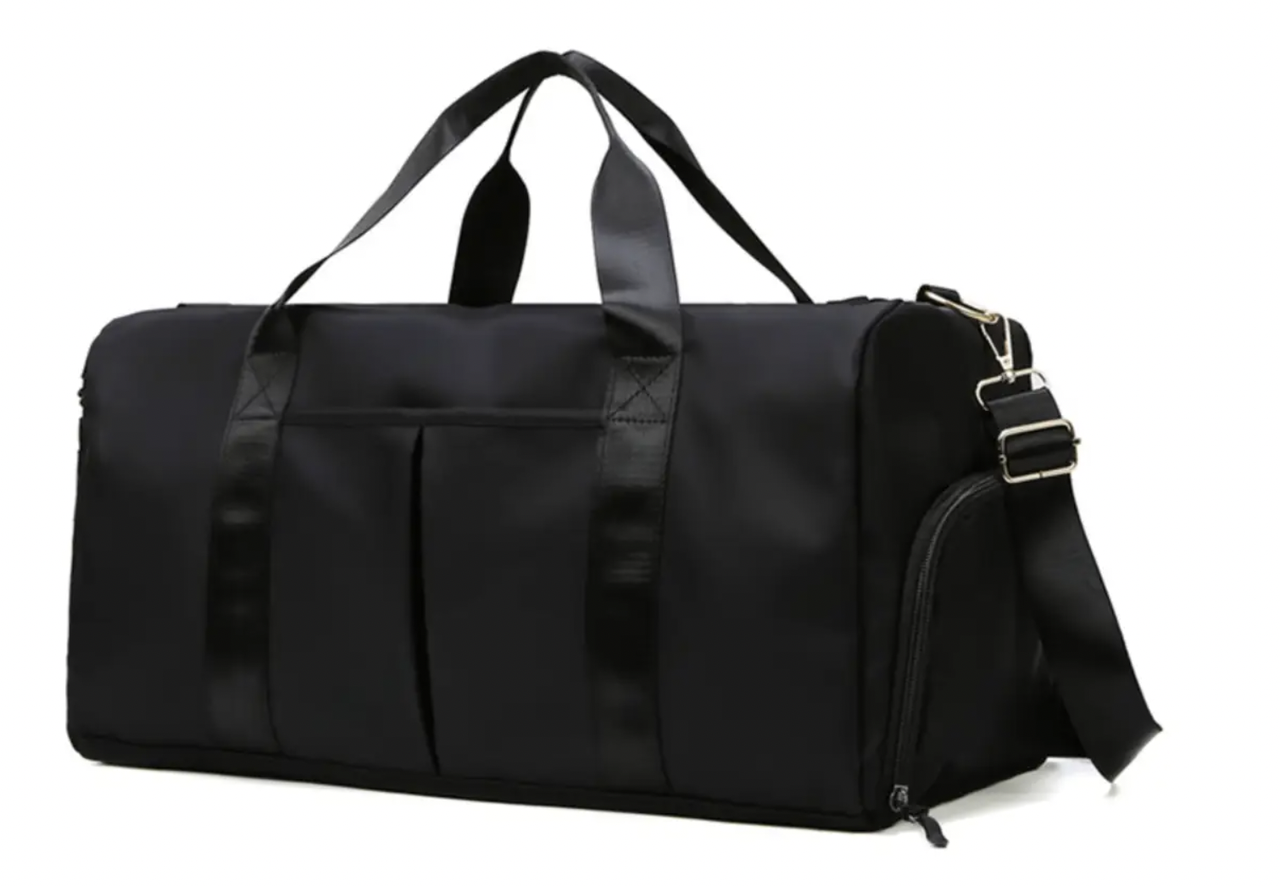 Спортивна сумка з кишенею для взуття 31л / Сумка дорожня з плечовим ремнем / Сумка для тренувань Чорна, фото 1