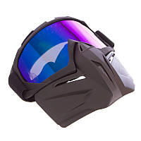 Тактическая маска защитная, очки с маской пол-лица SP-Sport MS-6828 цвет черный, линзы Хамелион