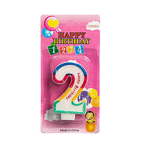 Свічка для торта "2" ELISEY