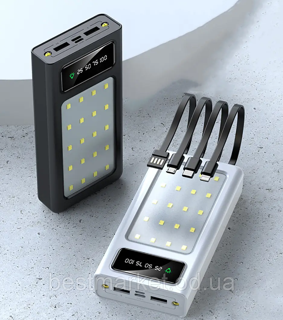 Зовнішній Портативний акумулятор Power Bank 20000 mAh + Ліхтарик (813-13)
