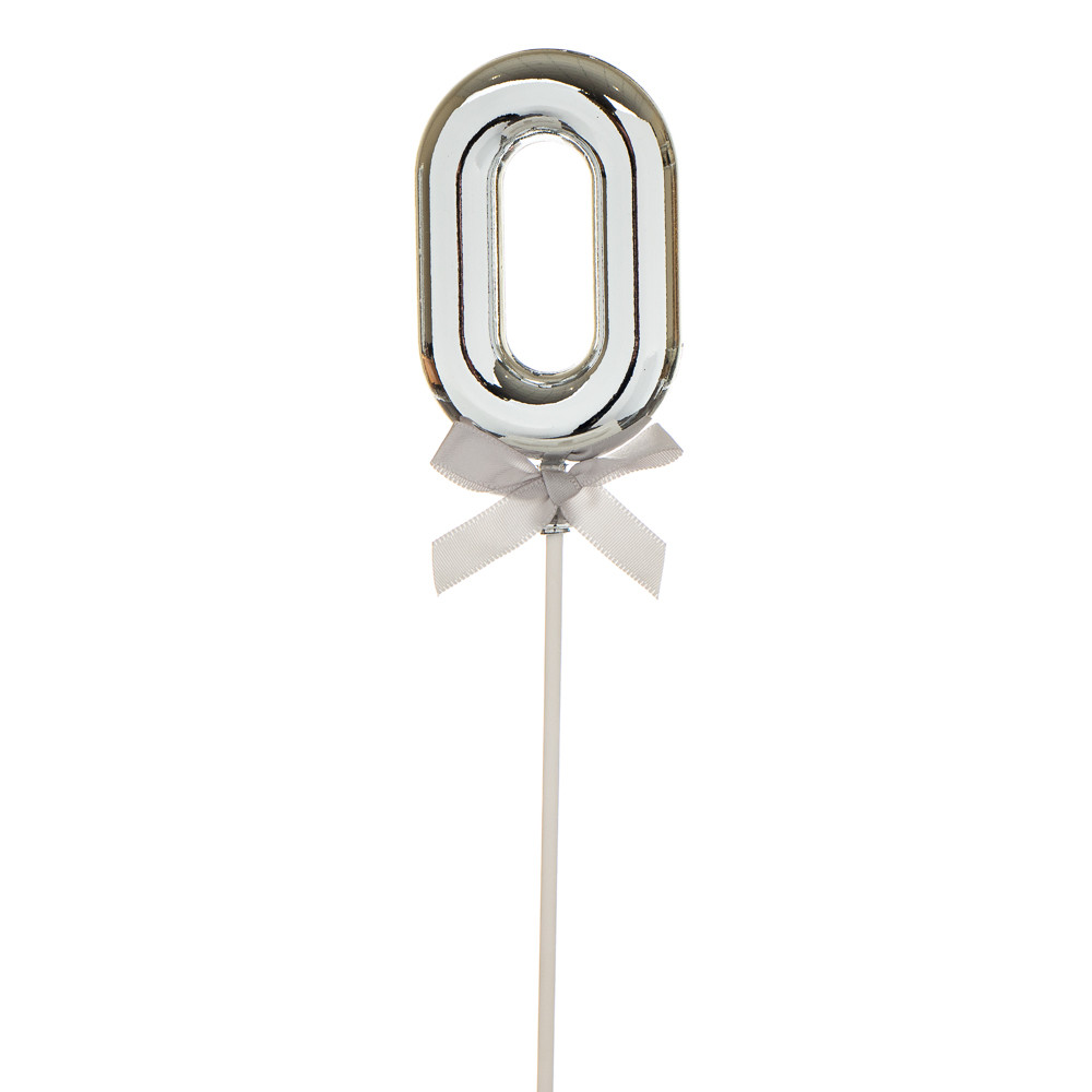 Топер Кулька Цифра срібло (від 0 до 9) ELISEY, фото 1