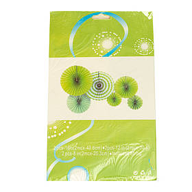 Набір з 6 паперових віял, біло-зелений ELISEY