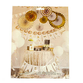 Набір з 8 паперових віял, білий в золотий горох ELISEY