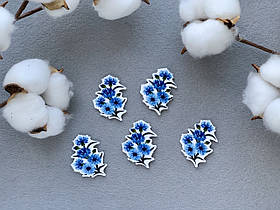 Кабошон "Волошки" 4 х 2.7 см, 20 шт/уп. оптом