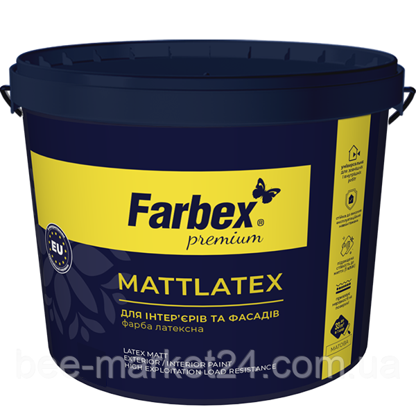 Фарба акрилова латексна Farbex Mattlatex миюча 4.2кг
