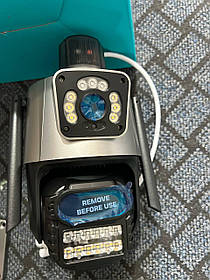 Поворотна зовнішня камера P10Q 8MP два об'єктиви та сирена