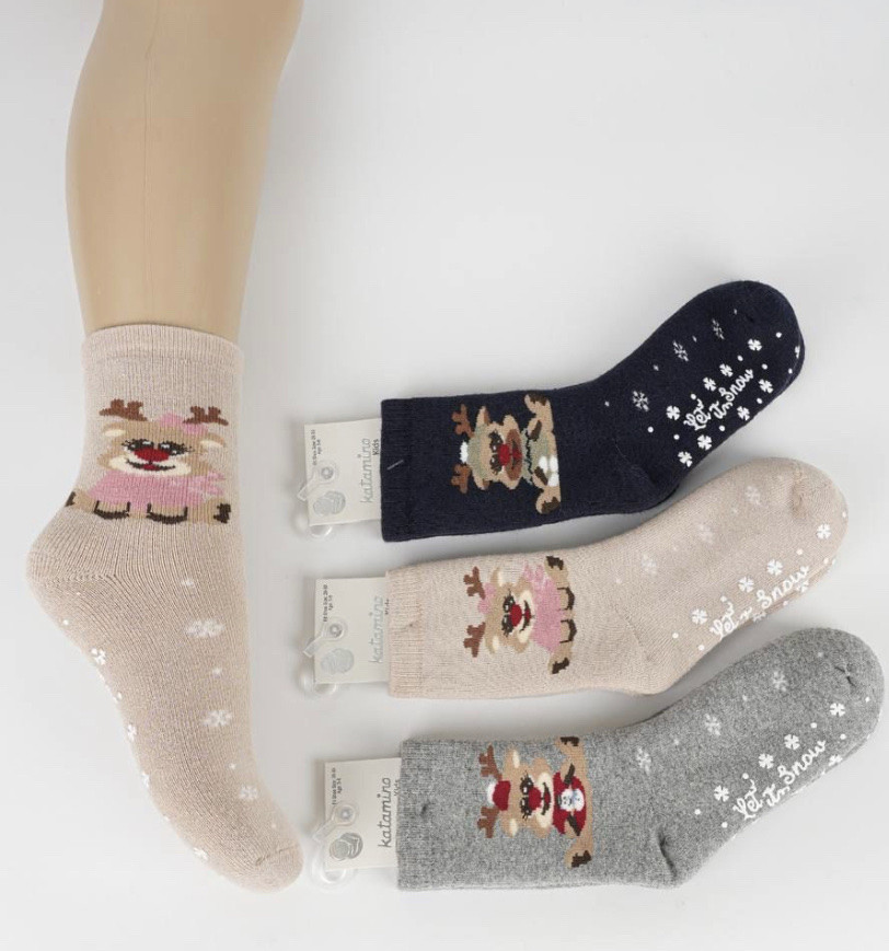 Махрові  шкрпетки для дівчинки новорічні якісні Турецькі