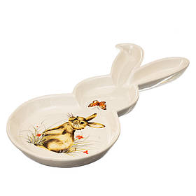 УЦІНКА Тарілка пасхальна у формі кролика з візерунком (дефект заливки або фарбування цятки) ELISEY