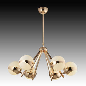 Люстра золота з 6 круглими плафонами  ELISEY