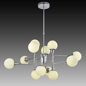 Люстра з 12 круглими сферами білого кольору  ELISEY