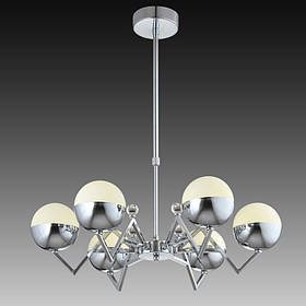 Люстра срібло з 6 білими сферами  ELISEY