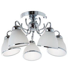 Люстра стельова біла на 5 конусних ламп  ELISEY