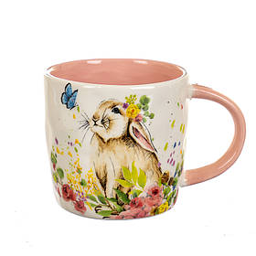 УЦІНКА Чашка Квітковий кролик з метеликом (400 мл.) (дефект заливки або фарбування цятки) ELISEY