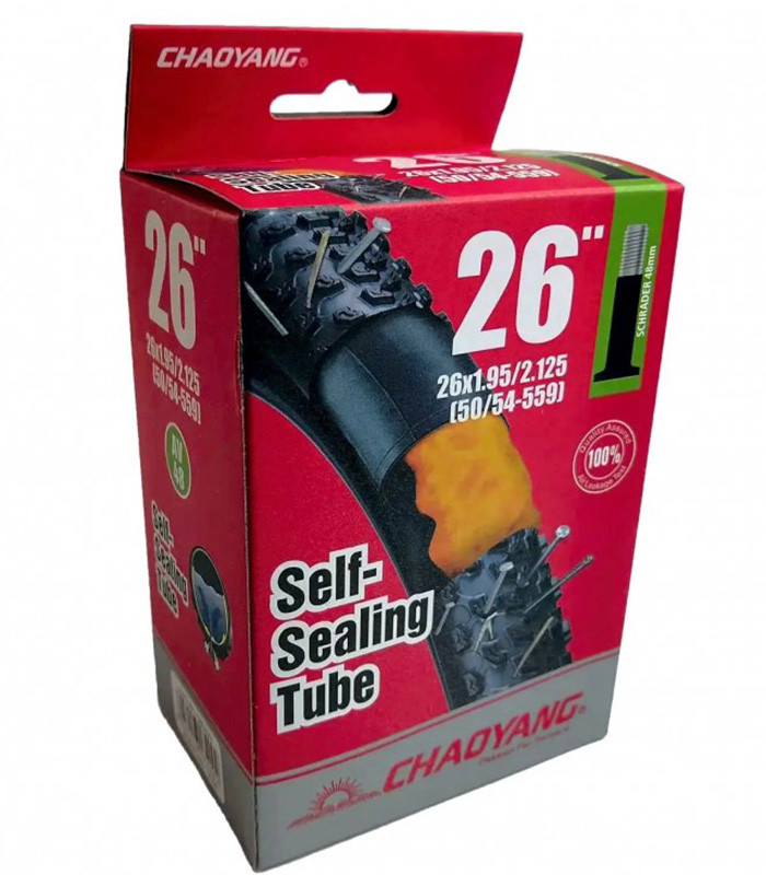 Камера велосипедна ChaoYang 26 x 1,95 / 2,125 AV (48 мм), з антипрокольним гелем, фото 1