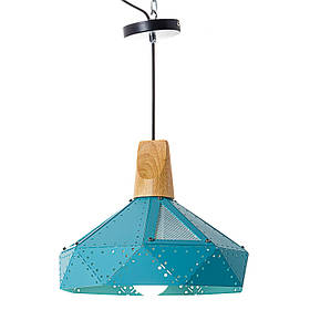 Люстра-підвіс блакитна з перфорацією  ELISEY