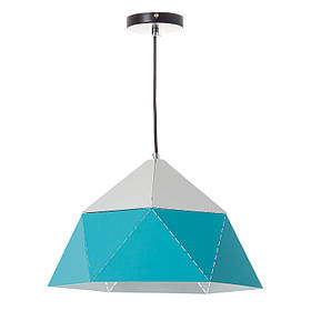 Люстра-підвіс біло-блакитна з трикутним дизайном ELISEY