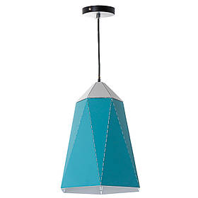 Люстра-підвіс блакитна з трикутним дизайном витягнутої форми ELISEY