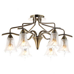 Люстра пристібна бронзова з 6 прозорими плафонами зі скла  ELISEY