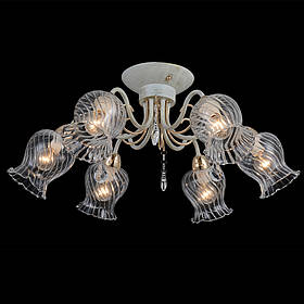 Люстра стельова прозора з 6 плафонами тюльпан  ELISEY