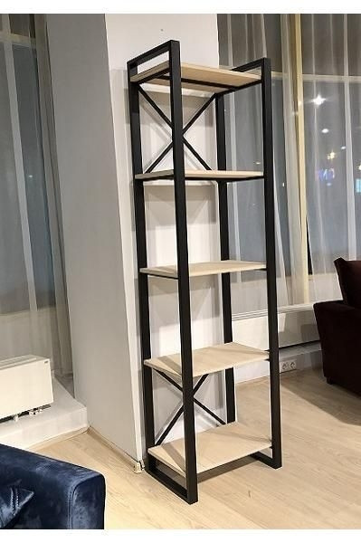 Стелаж для книг із дерева ясен та металу 2000х400х300 мм, фото 1