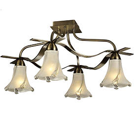 Люстра коричнева з 4 плафонами у формі дзвіночка  ELISEY