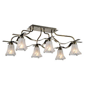 Люстра коричнева з 6 плафонами у формі дзвоника  ELISEY