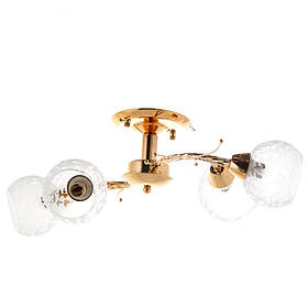 Люстра золота з прозорим склом на 4 плафони  ELISEY