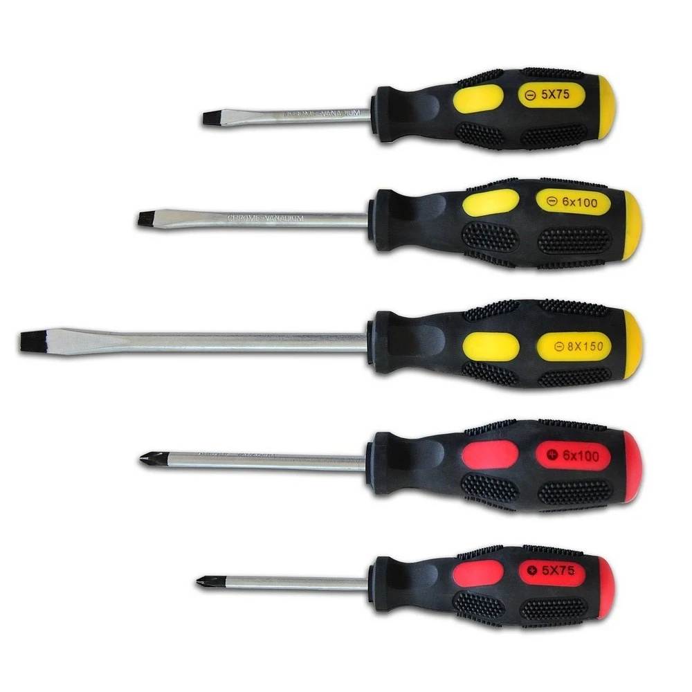 Набір викруток з двокомпонентною ручкою, Cr-V, 5шт Technics (47-520), фото 1