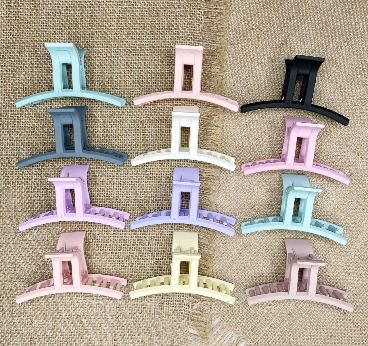 Крабі для волосся гуртом 8,5 см каучук 12 шт./пач. кольорові, фото 1