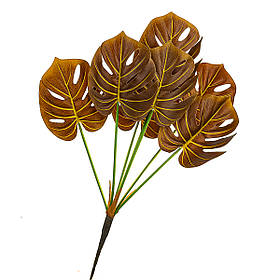 Гілка монстери жовто-коричнева штучна ELISEY