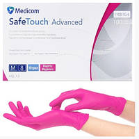 Перчатки нитриловые Medicom SafeTouch Advanced Magenta (XS,S,M) - розовые (100 шт)