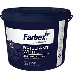 Фарба акрилова водно-дисперсійна Farbex Brilliant White білосніжна 4.2кг
