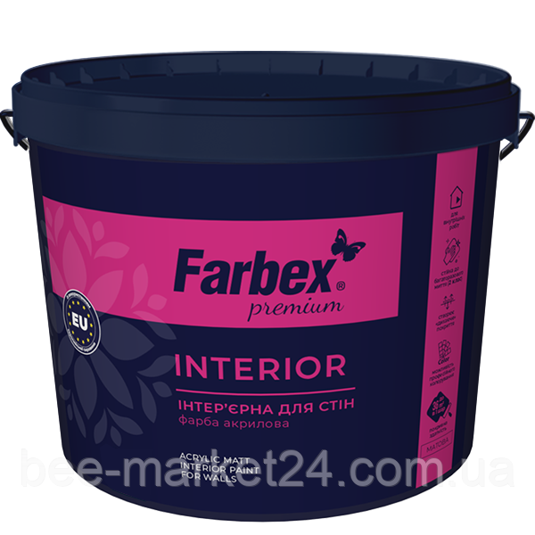 Фарба акрилова високоякісна Farbex Interior 14кг