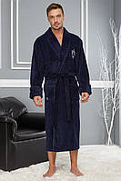 Мужской халат Nusa 2960, темно-синий, размеры XL-4XL