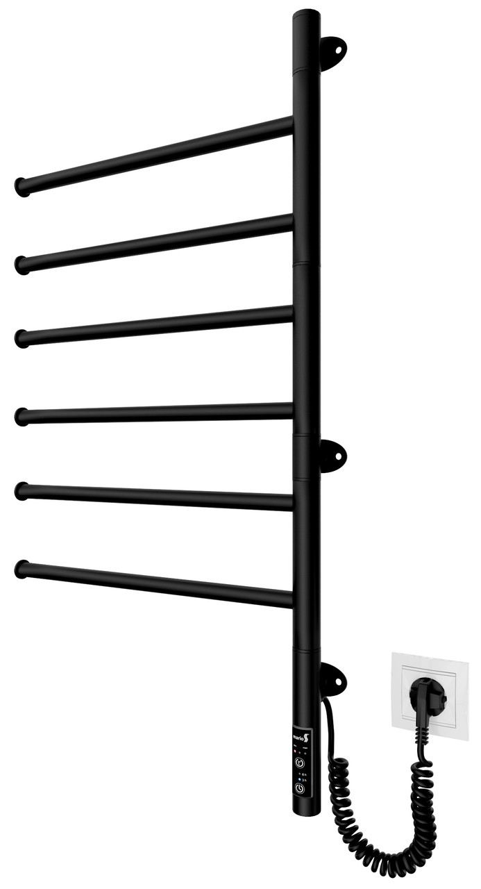 Рушникосушка Mario електрична Веєр-І, 800x445x55мм, таймер-регулятор, нерж.сталь, чорний матовий Baumar - Завжди Вчасно, фото 1