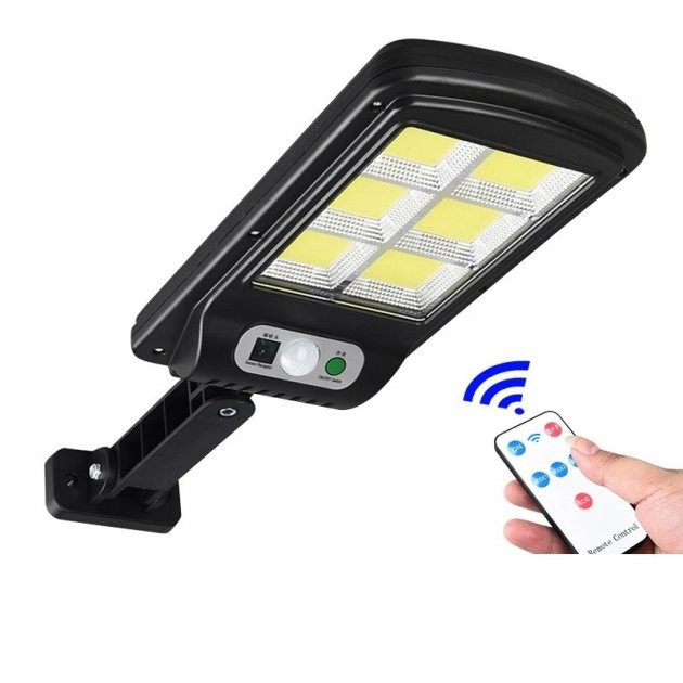 Вуличний ліхтар із сонячною панеллю Solar Street Light BL BK 120-6COB з датчиком руху та пультом Чорний Лучшая цена, фото 1