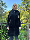 Жіноче пальто з вовни альпака колір чорний 56-60, фото 2