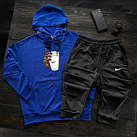 Спортивный костюм мужской Nike Coffeе демисезонный синий-черный | Комплект трикотажный весна осень Найк