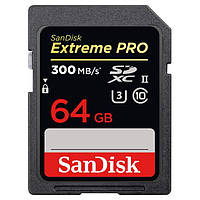 Карта пам'яті Sandisk 64GB SDXC C10 UHS-II U3 V90 R300/W260MB/s Extreme Pro (SDSDXDK-064G-GN4IN)