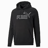 Худі чоловічий Puma Essentials Elevated Hoodie 849888 01 (чорний, теплий, фліс, спортивний, бавовна, бренд пума)