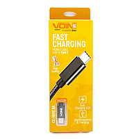 Кабель VOIN USB - Type C 3A, 1m черный, Fast charging (CC-1801C BK)