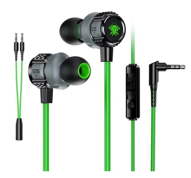Ігрові проводові вакуумні навушники Plextone G15 з мікрофоном для ПК та телефону